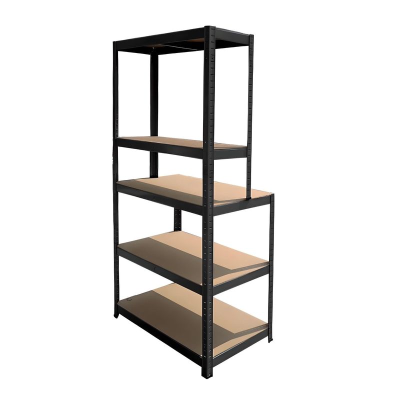 Mesa de Trabajo con Repisas Acero Negro 100x60x180 cm.-3
