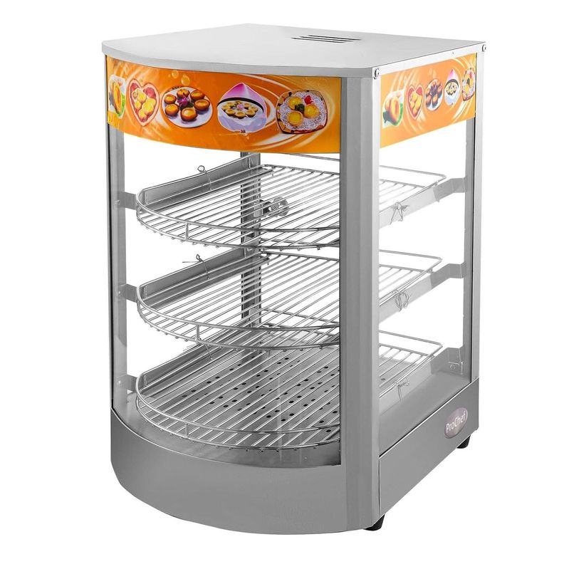 Vitrina de Calor Sobremesa 35 cm. Acero Inox. ET-LD-1P-0