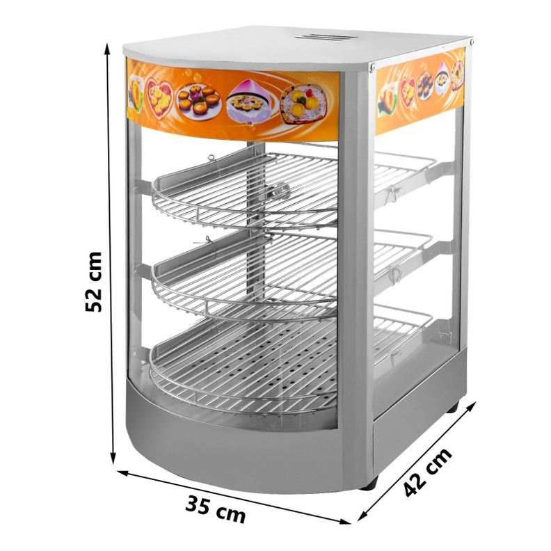 Vitrina de Calor Sobremesa 35 cm. Acero Inox. ET-LD-1P-6