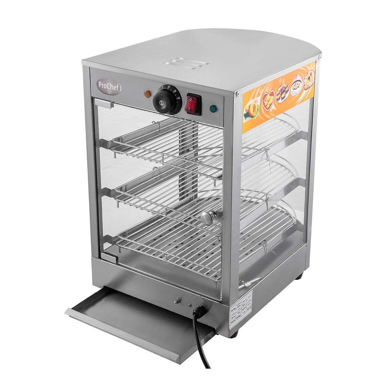 Vitrina de Calor Sobremesa 35 cm. Acero Inox. ET-LD-1P-1