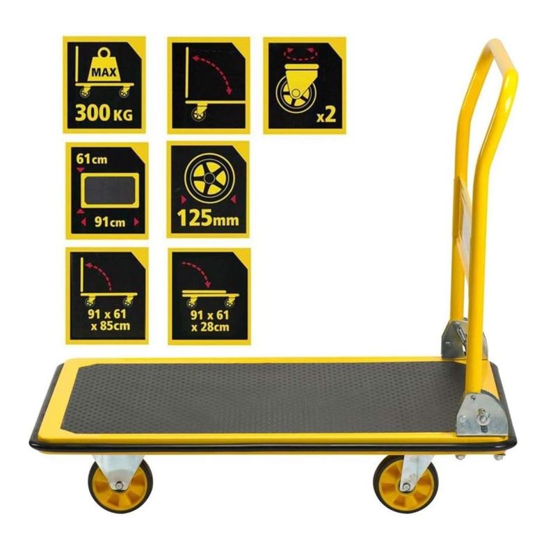 Carro de Acero para 300 kg ProChef. 91x61 cm.-3