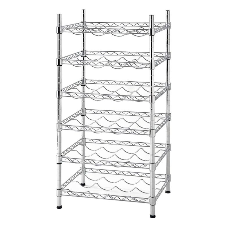 Estante Cromado 45x35x90 cm. Cava 24 a 42 Botellas de Vino-1