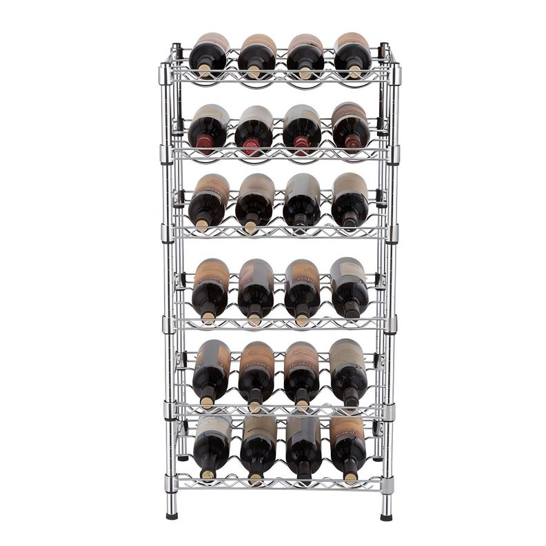 Estante Cromado 45x35x90 cm. Cava 24 a 42 Botellas de Vino-2