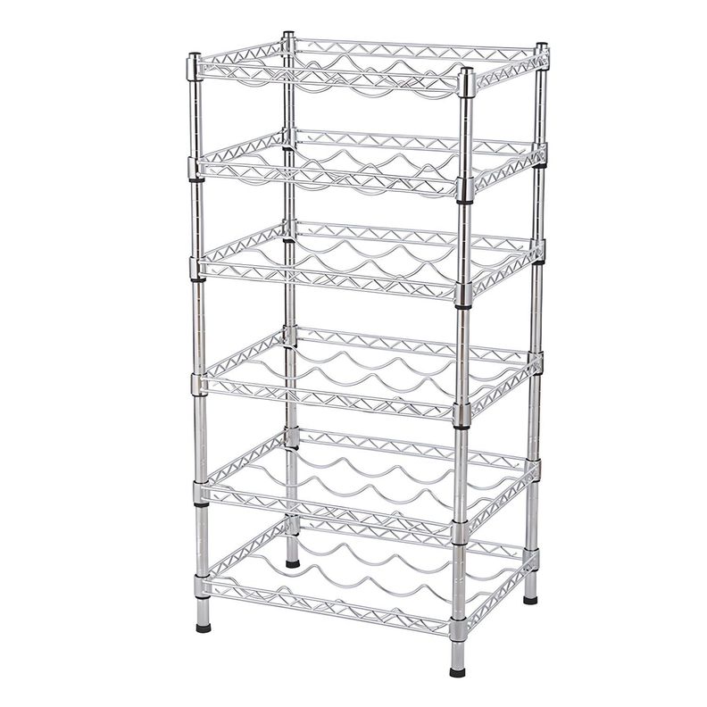 Estante Cromado 45x35x90 cm. Cava 24 a 42 Botellas de Vino-7