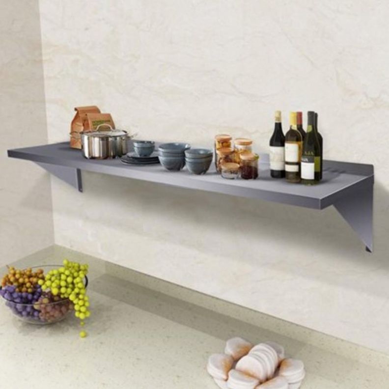 Repisa Mural Lisa 130x30 cms Acero Inoxidable WS-1300-5