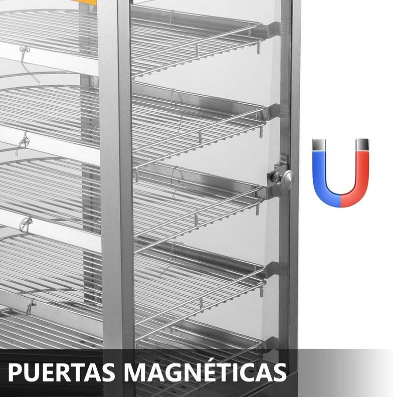 Vitrina de Calor 45 cm. Acero Inox. 30 a 80°C ET-LD-1P-B-6