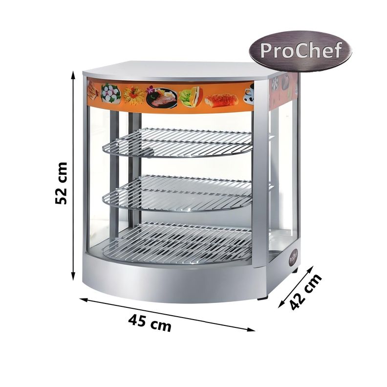 Vitrina de Calor 45 cm. Acero Inox. 30 a 80°C ET-LD-1P-B-2