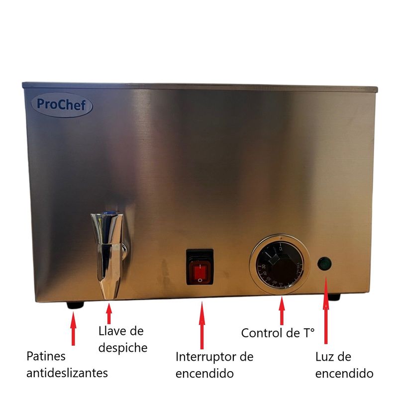 Baño María Eléctrico 20 Lt Con Despiche GN 1/1-2