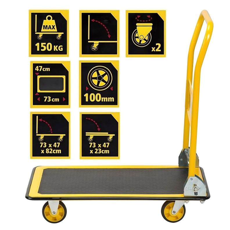 Carro de Acero para 150 Kg. Plegable. 63x47 cm.-4