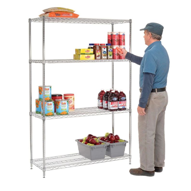 Estante 120x45x180 cm Acero Cromado ProChef Capacidad 480 kg-0