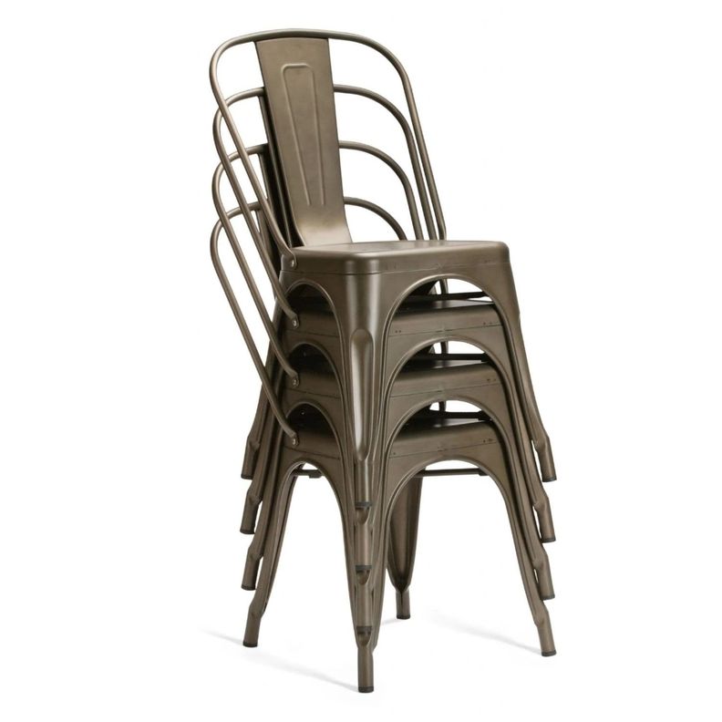 Pack 4 Unidades Silla Tolix Gris Gunmetal-1
