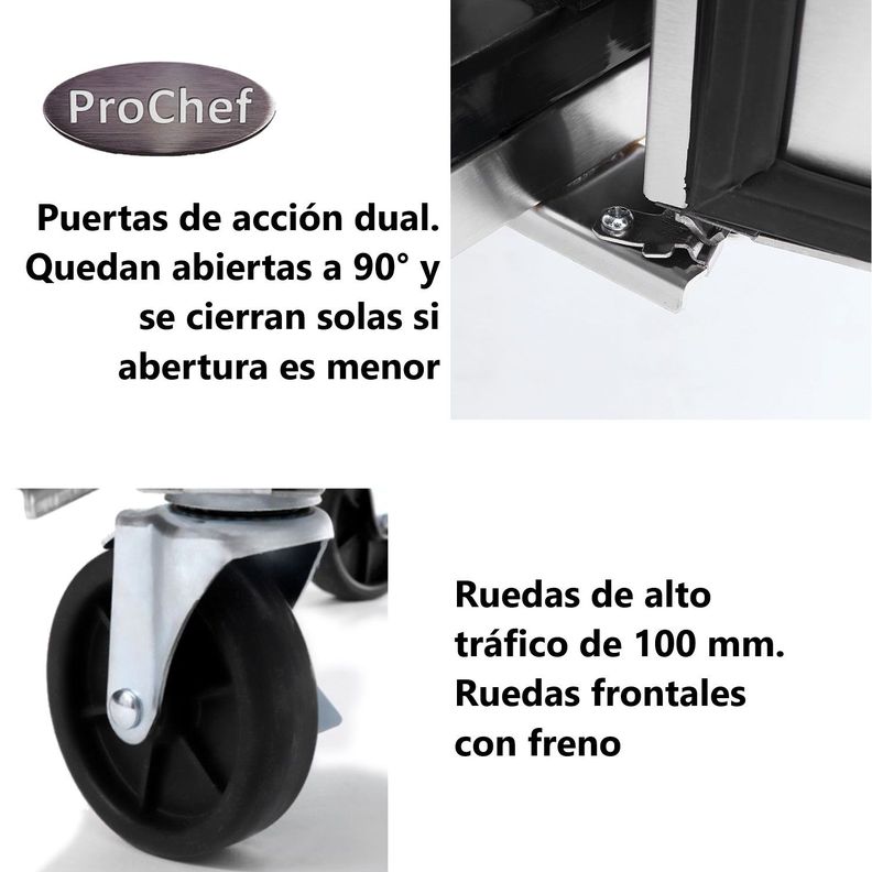 Mesón Refrigerado 120 Cm Acero Inox. 2 Ptas 290 Lt-2