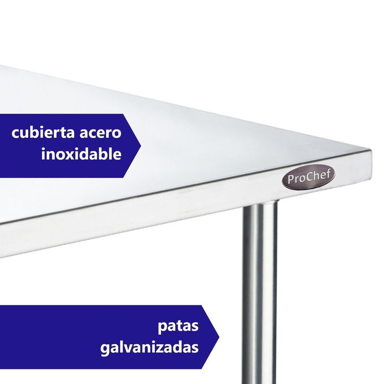 Mesón Central 140x60x85 cm Acero Inoxidable-2