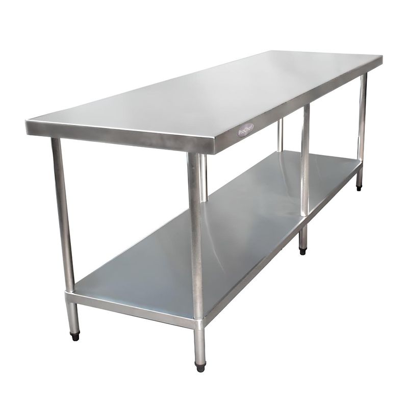 Mesón Central 210x60x85 cm Acero Inoxidable-1