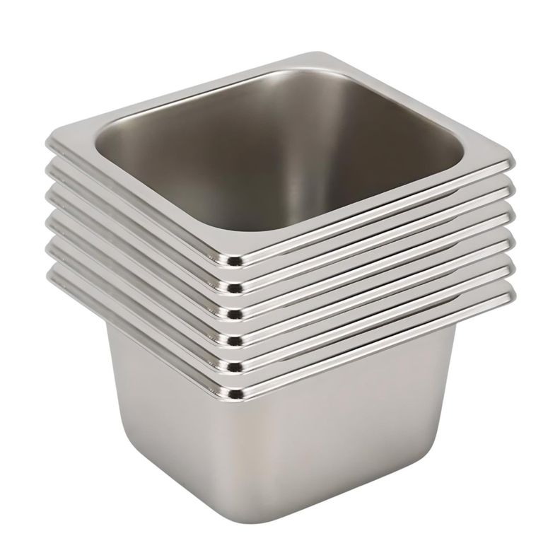 Deposito Gastronomico GN 1/6 x 100 mm Acero Inox. Pack 6 Un.