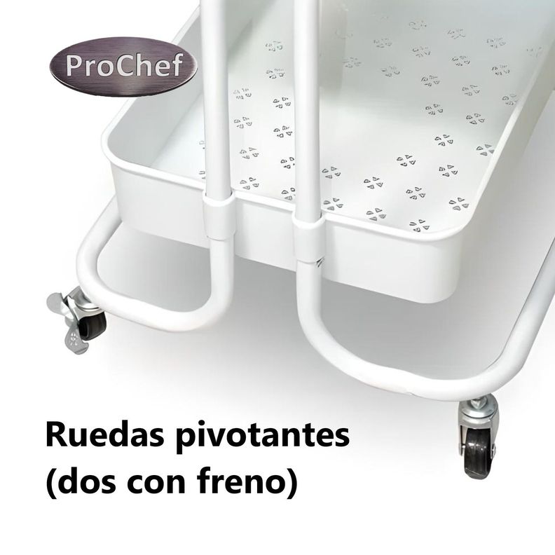 Carro Organizador Multiuso Blanco Bandejas Plásticas-2