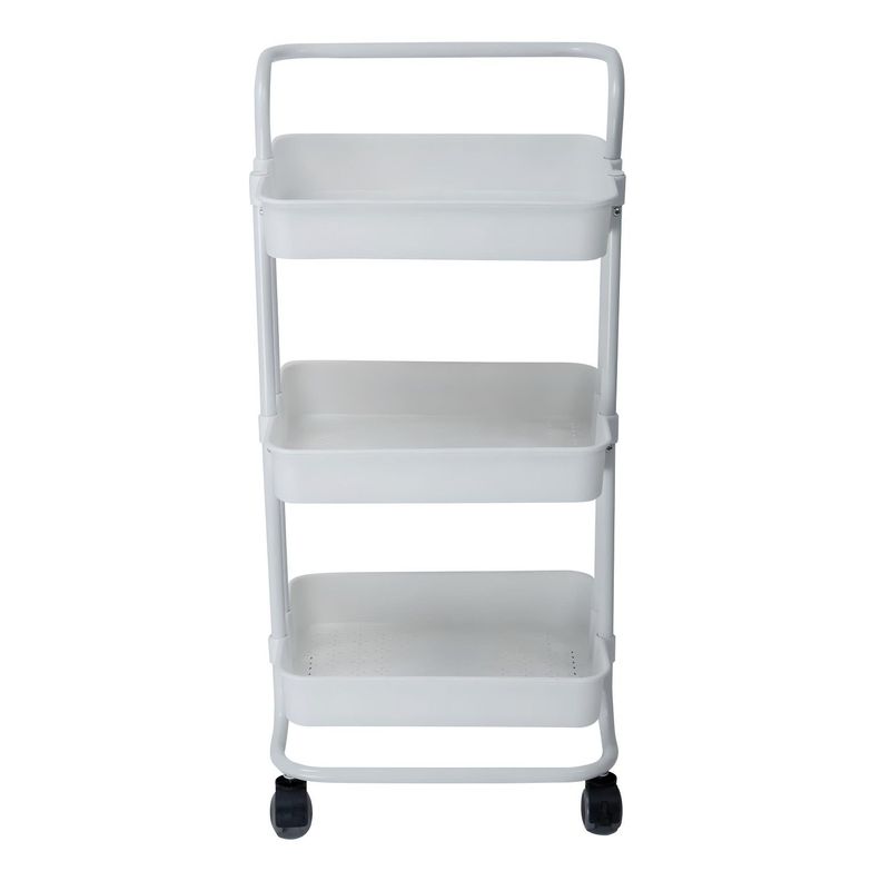 Carro Organizador Multiuso Blanco Bandejas Plásticas-5