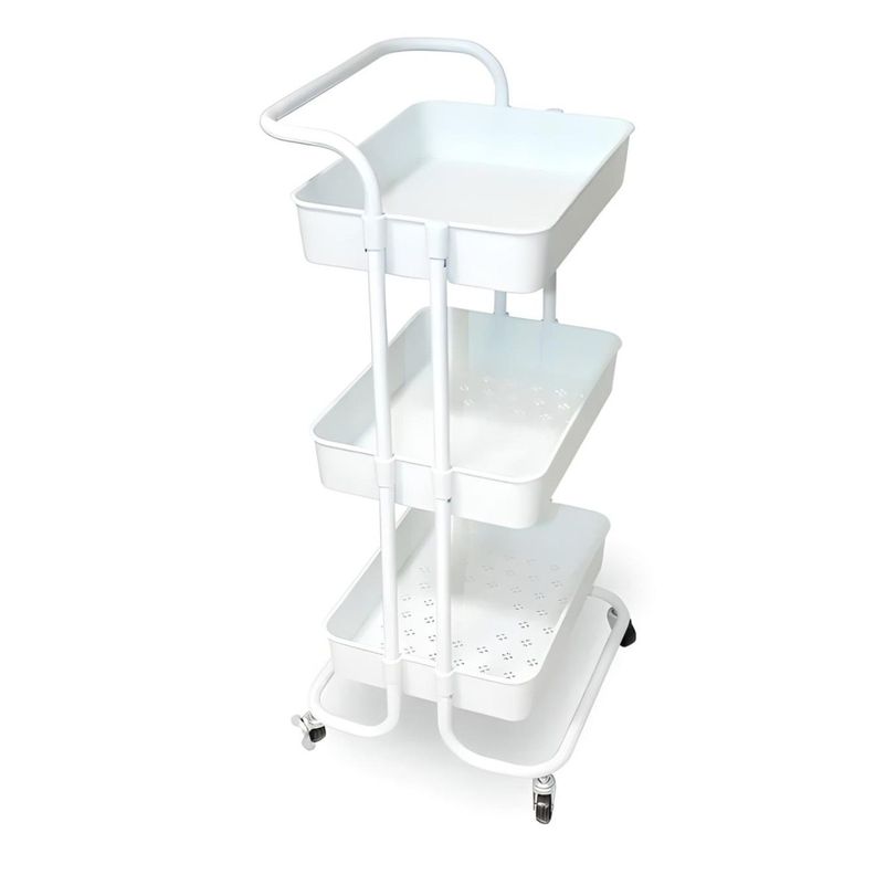 Carro Organizador Multiuso Blanco Bandejas Plásticas-6