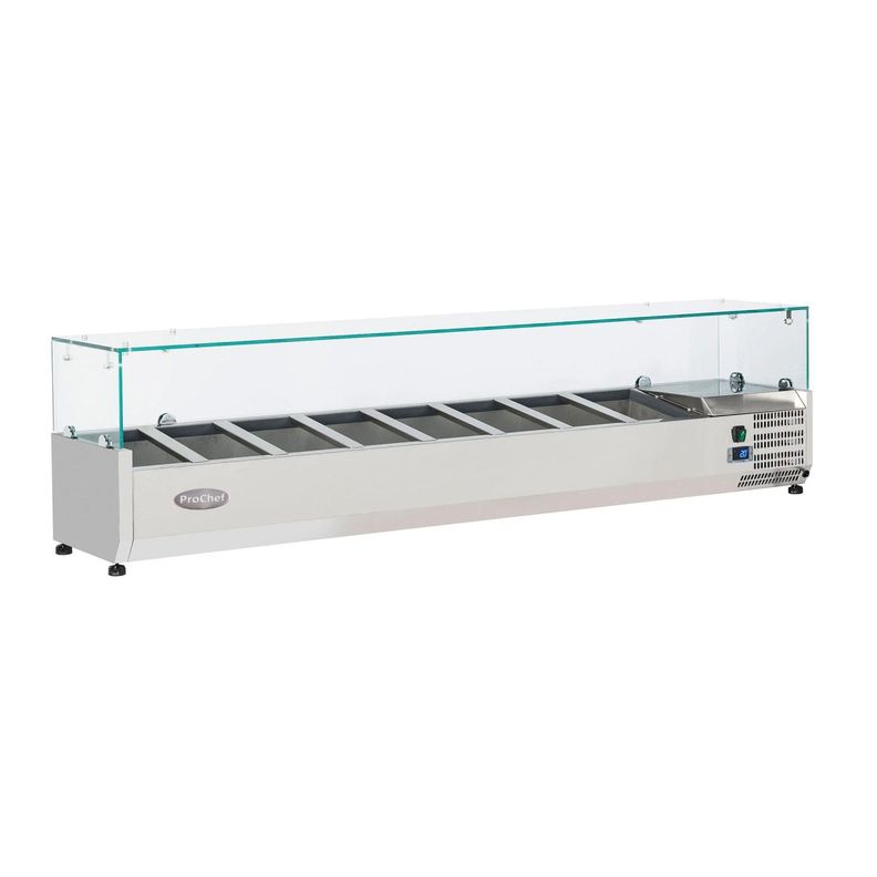 Vitrina Refrigerada Sobremesa 180 cm. Acero Inoxidable-0