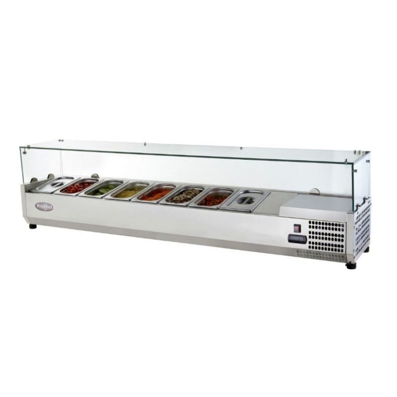 Vitrina Refrigerada Sobremesa 180 cm. Acero Inoxidable-1