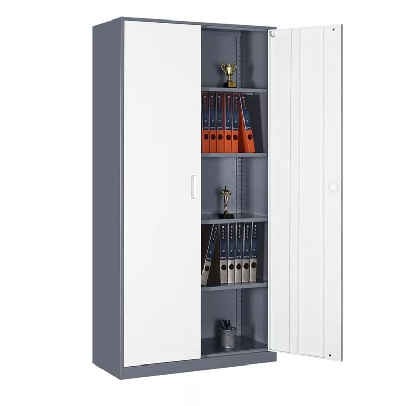Armario Acero 90x40x185 cm. 2 Cuerpos 2 Puertas Band Horiz.-0