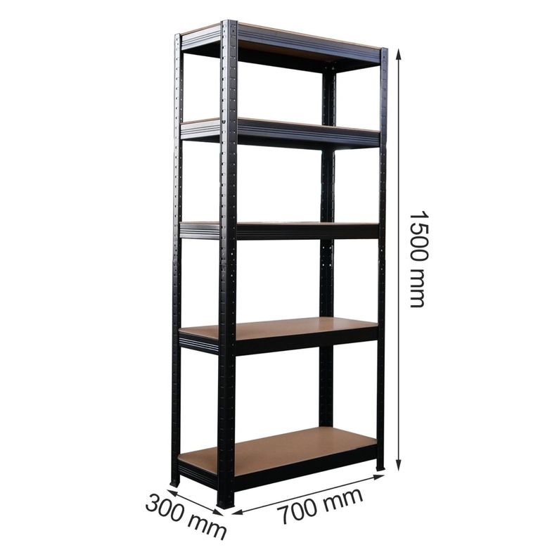 Estante 70x30x150 cm Acero Pintado 5 Band. 750 Kg-2