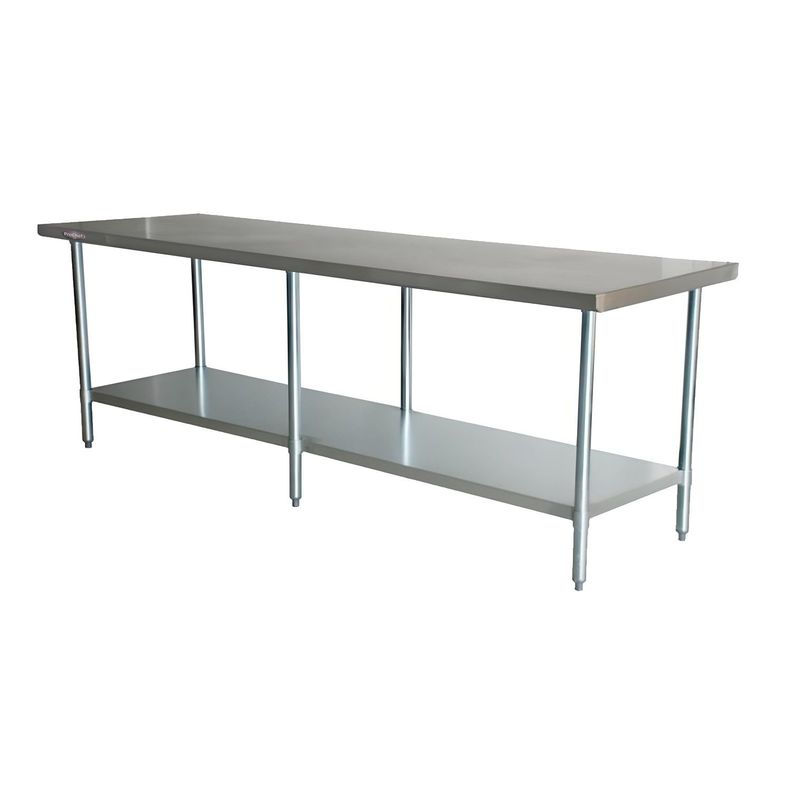Mesón Central 240x60x85 cm Acero Inoxidable-0