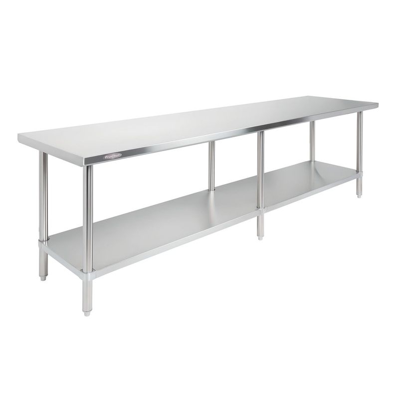 Mesón Central 240x60x85 cm Acero Inoxidable-1