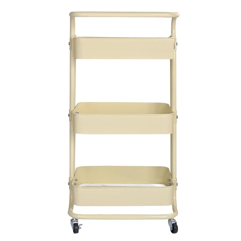 Carro Organizador Multiuso 3 Niveles 100% Acero Crema-5
