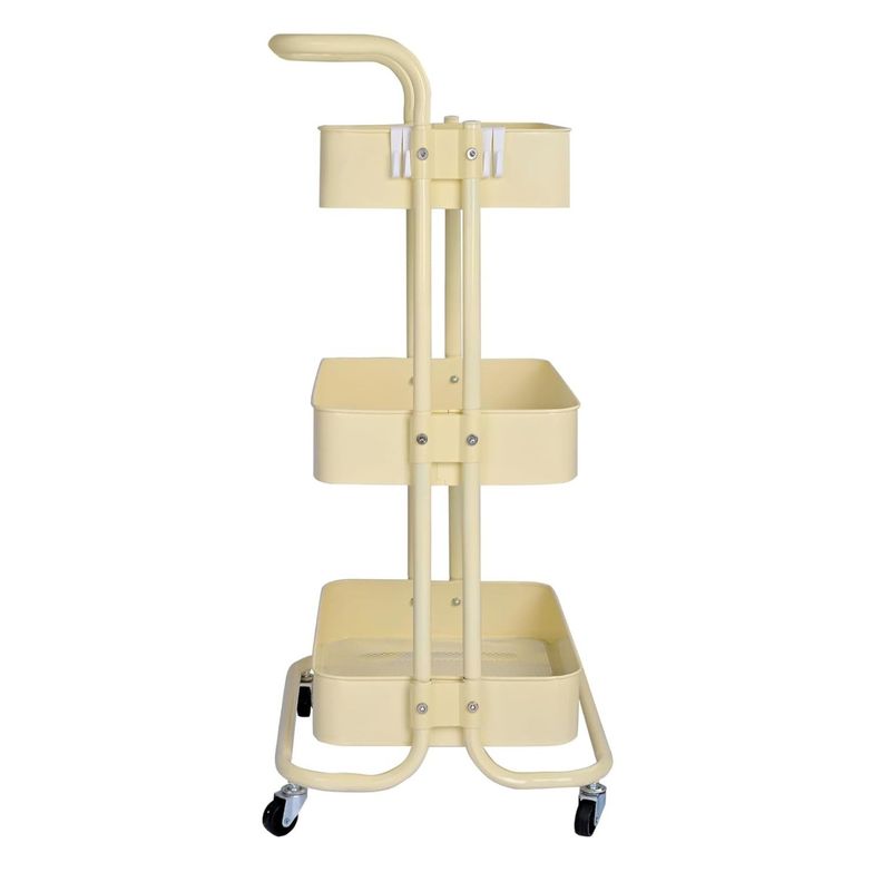 Carro Organizador Multiuso 3 Niveles 100% Acero Crema-6