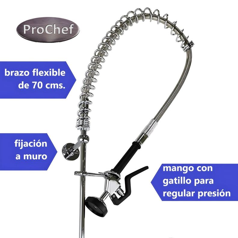 Llave Pre Lavado Pre Wash Acero Inox. Alta Presión-3