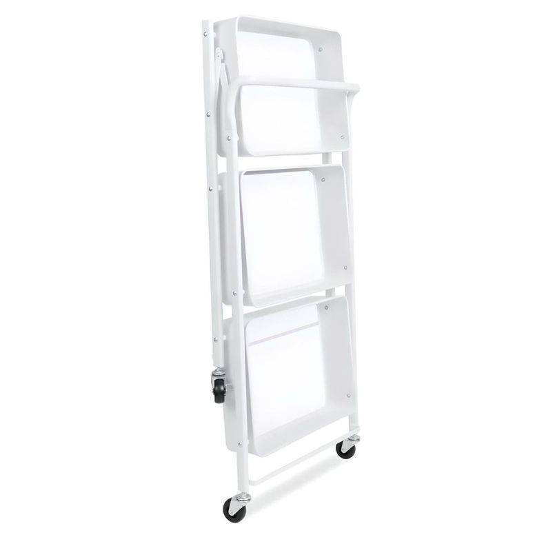 Carro Multiuso Plegable de Acero Blanco 45x30x88 cm.-1