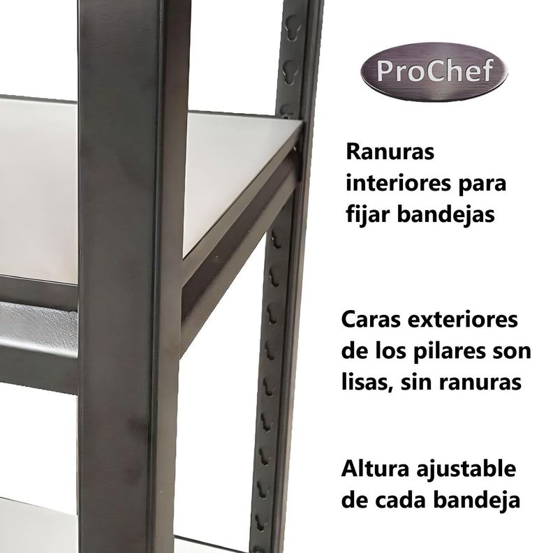 Estante Acero Sin Ranuras 120x45x180 cm. 1350 Kg.-4