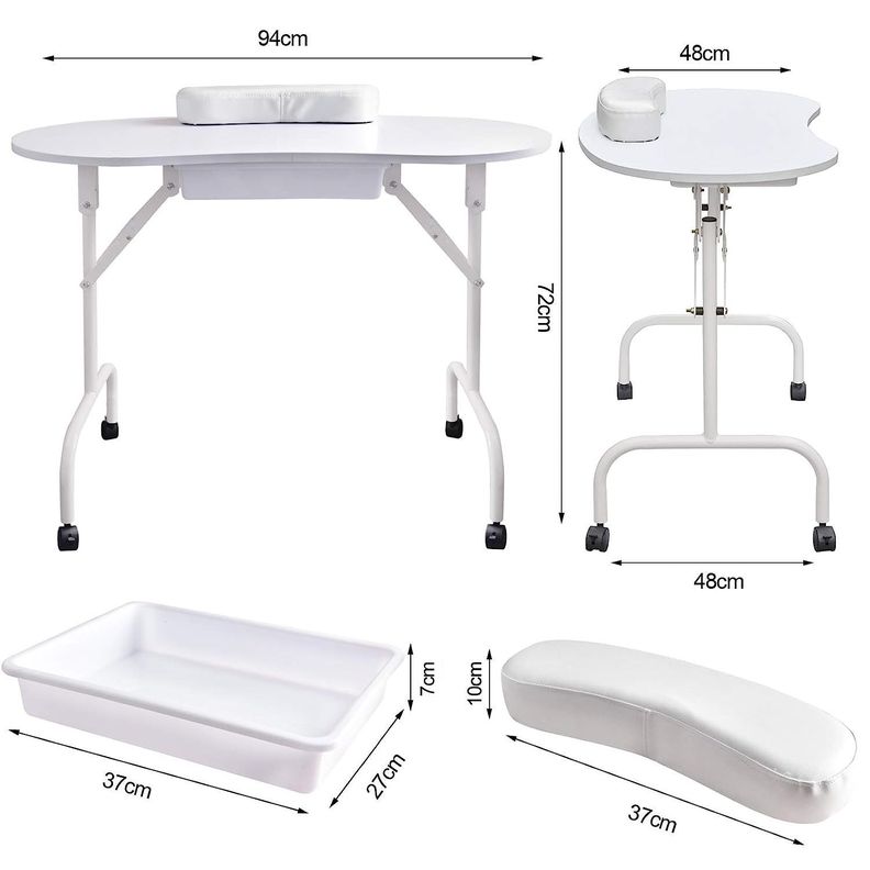 Mesa de Manicure Plegable Portátil-7