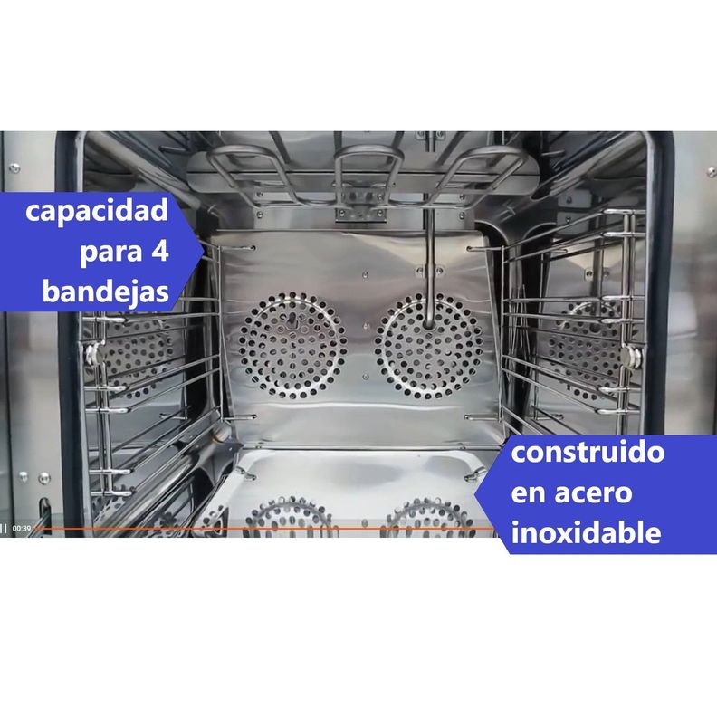 Horno Convector Eléctrico 4 bandejas Vapor y Grill-3