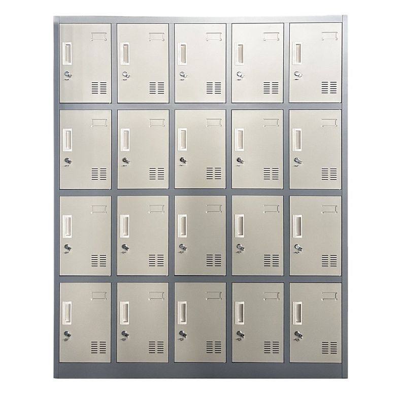 Locker Casillero Metalico 5 cuerpos 20 puertas Gris