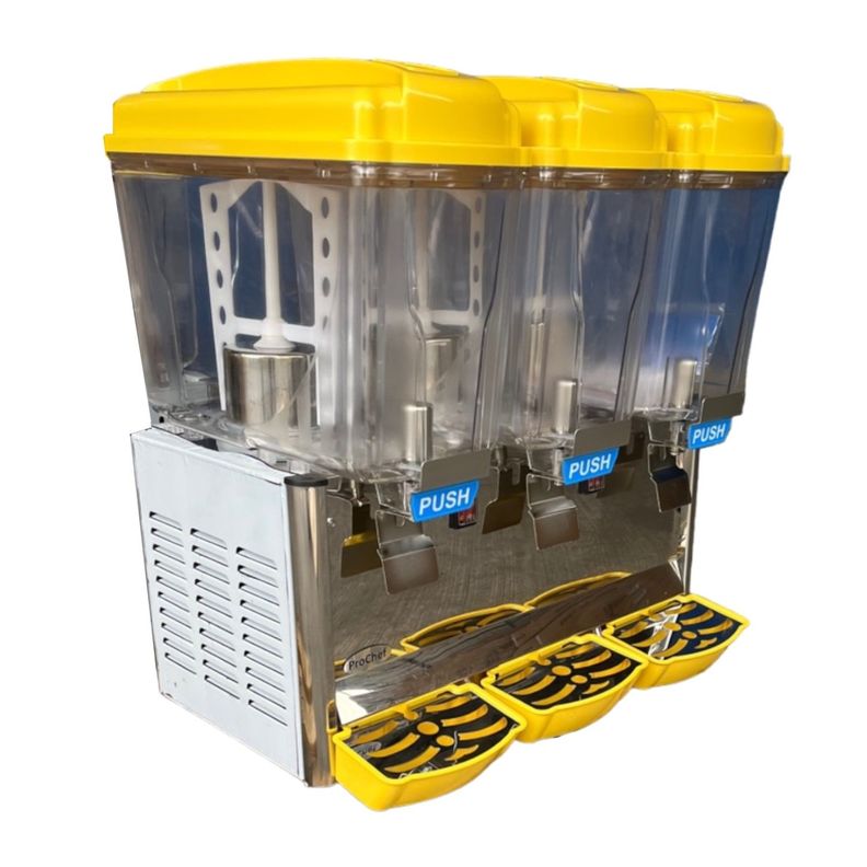 Dispensador de Jugo 3x15 Litros. Acero Inoxidable-0