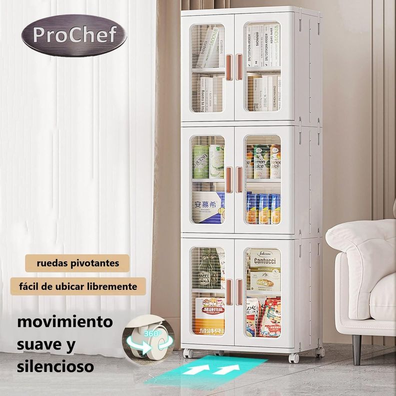 Armario Plástico 2 Cuerpos 3 niveles 65x39x172 cm-1