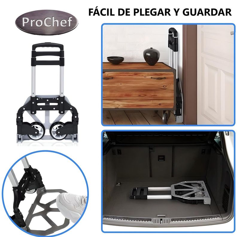 Carro Transportador Tipo Yegua Plegable Aluminio 70 Kg.-6