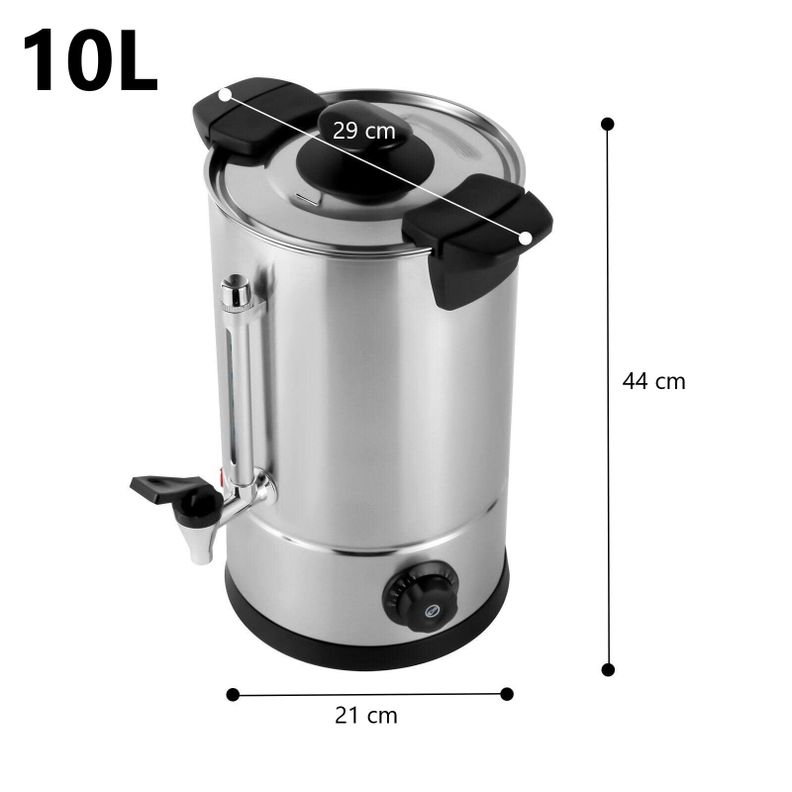 Hervidor Industrial 10 Litros Doble Capa Acero Inoxidable-3