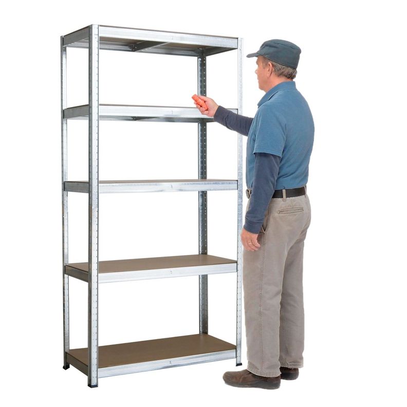 Estante 90x40x180 cm. Acero Galvanizado Cap 875 Kg-0