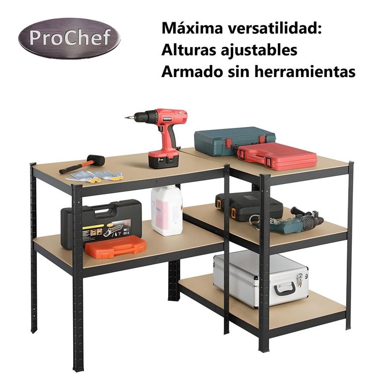 Estante 90x40x180 cm Acero Pintado 5 Band. 875 Kg-2