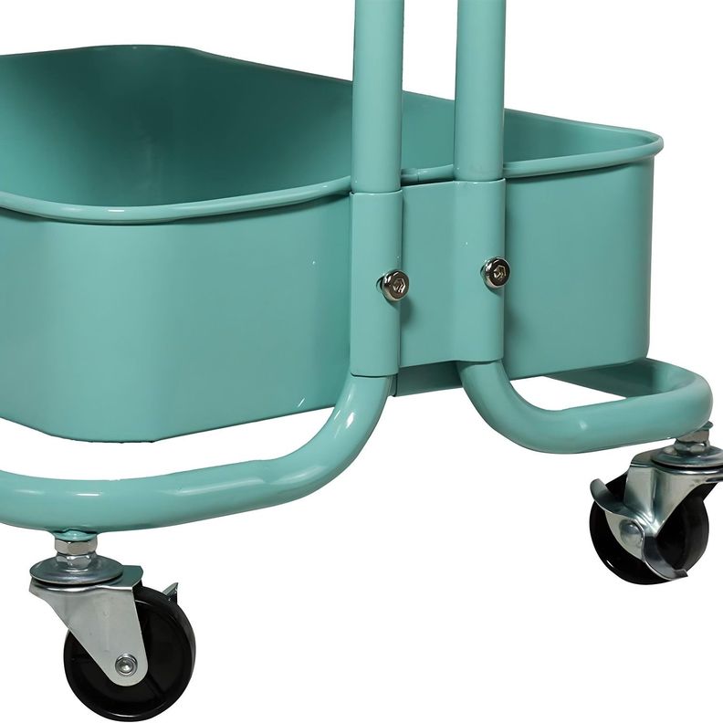 Carro Organizador Multiuso 3 Niveles 100% Acero Verde-6