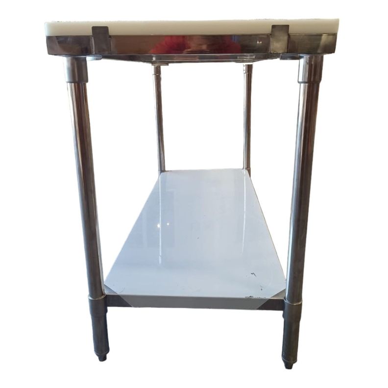 Mesón de Corte 150x60 cm. Acero Inox. Cubierta Plástica-3