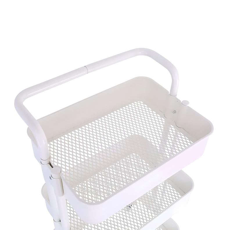 Carro Organizador Multiuso 3 Niveles 100% Acero Blanco-1