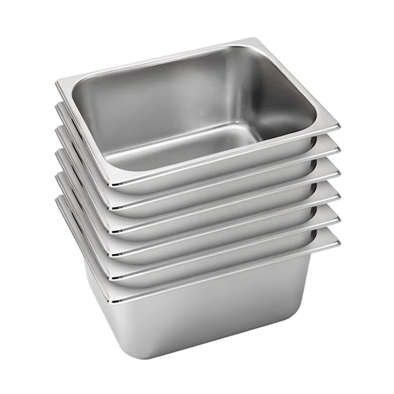 Deposito Gastronomico GN 1/2 x 150 mm Acero Inox. Pack 6 Un.