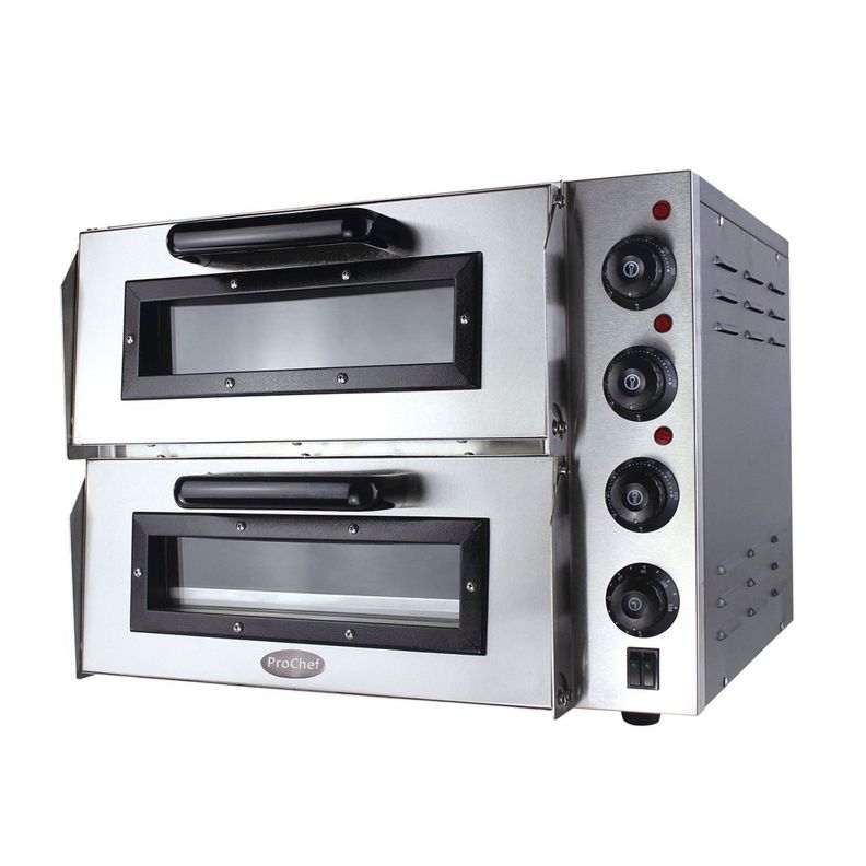 Horno Pizza Pizzero Eléctrico 2 Cámaras 40x40 cm-0