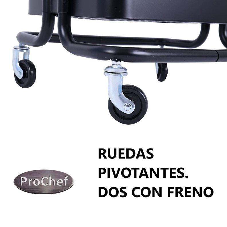 Carro Multiuso Organizador 3 Niveles 100% Acero Negro-4