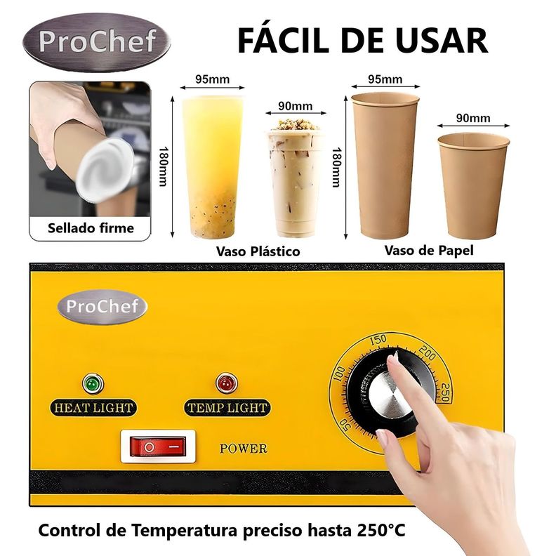 Selladora de Vasos Plásticos 90 a 95 mm diámetro-2
