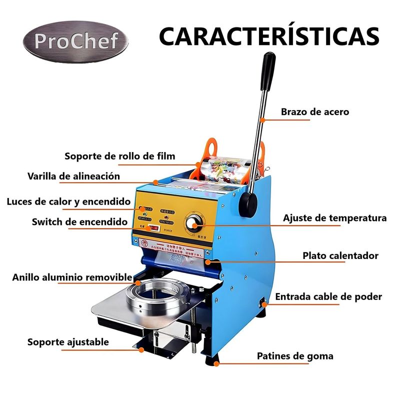 Selladora de Vasos Plásticos 90 a 95 mm diámetro-3